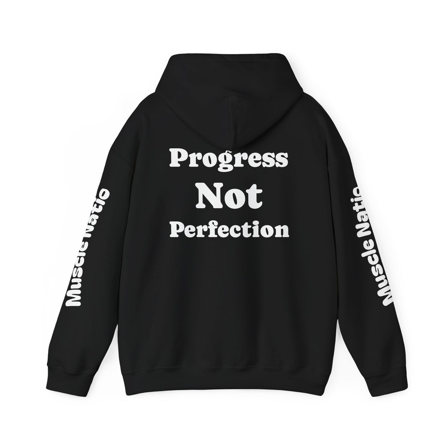 Progress Not Perfection Hooded Sweatshirt | Motivational Hoodie for Athletes, Fitness Lovers, Gym Wear, Gift for Him/Her