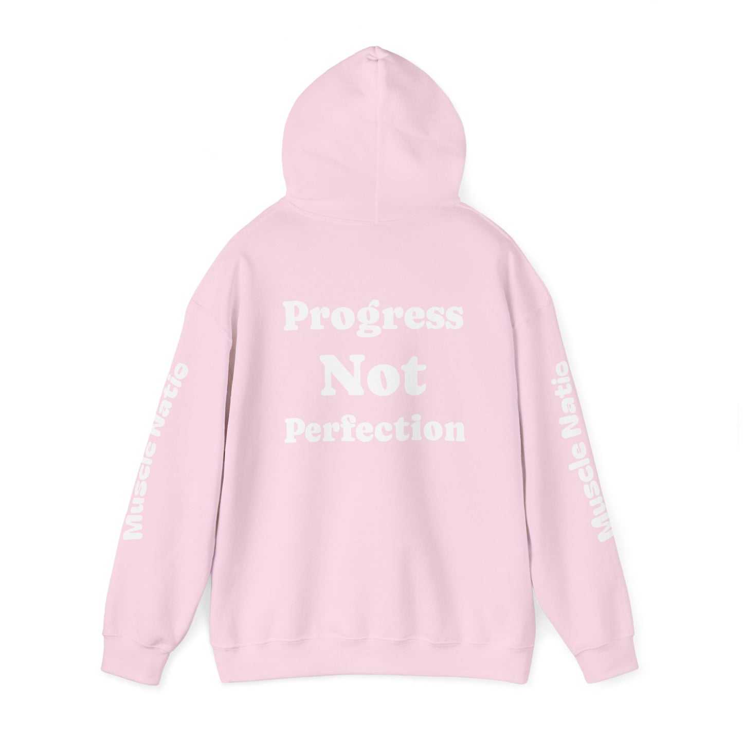 Progress Not Perfection Hooded Sweatshirt | Motivational Hoodie for Athletes, Fitness Lovers, Gym Wear, Gift for Him/Her