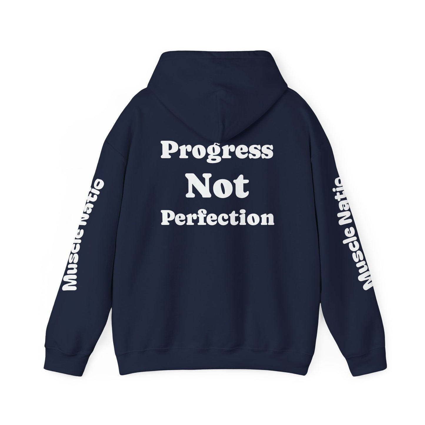 Progress Not Perfection Hooded Sweatshirt | Motivational Hoodie for Athletes, Fitness Lovers, Gym Wear, Gift for Him/Her