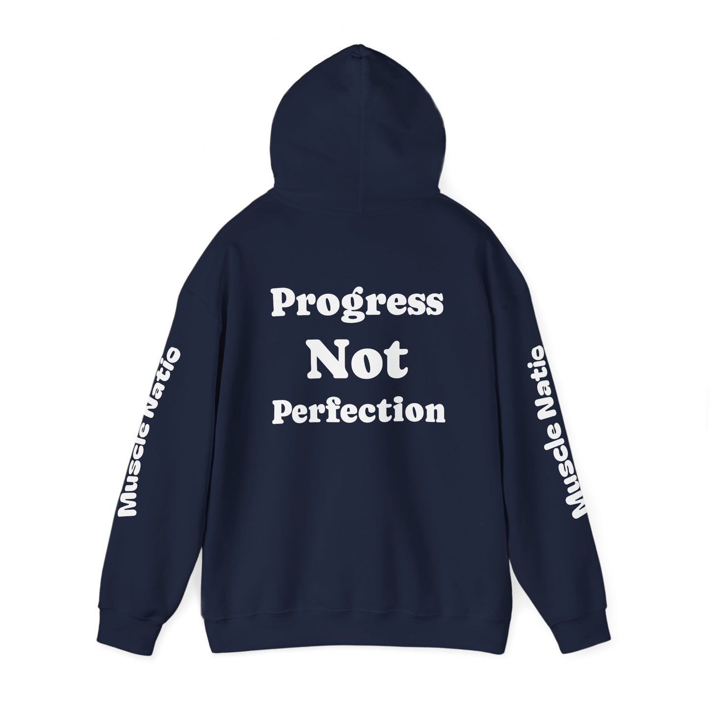 Progress Not Perfection Hooded Sweatshirt | Motivational Hoodie for Athletes, Fitness Lovers, Gym Wear, Gift for Him/Her