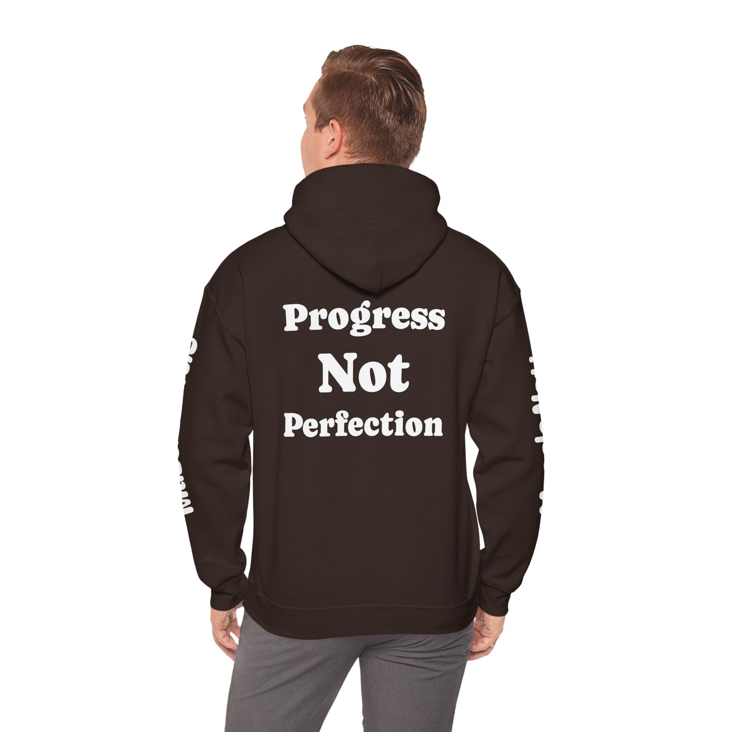 Progress Not Perfection Hooded Sweatshirt | Motivational Hoodie for Athletes, Fitness Lovers, Gym Wear, Gift for Him/Her