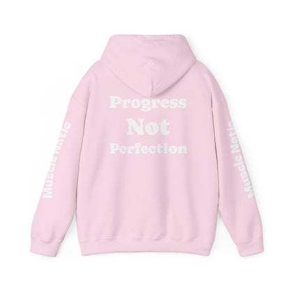 Progress Not Perfection Hooded Sweatshirt | Motivational Hoodie for Athletes, Fitness Lovers, Gym Wear, Gift for Him/Her