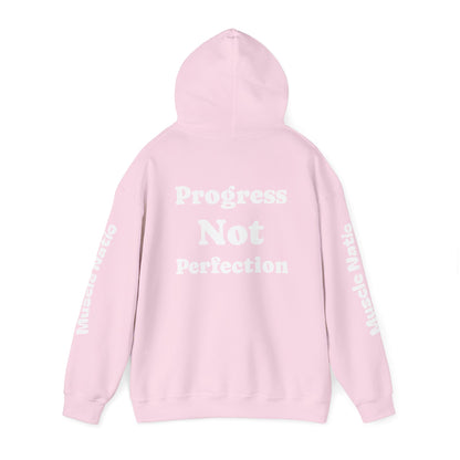 Progress Not Perfection Hooded Sweatshirt | Motivational Hoodie for Athletes, Fitness Lovers, Gym Wear, Gift for Him/Her