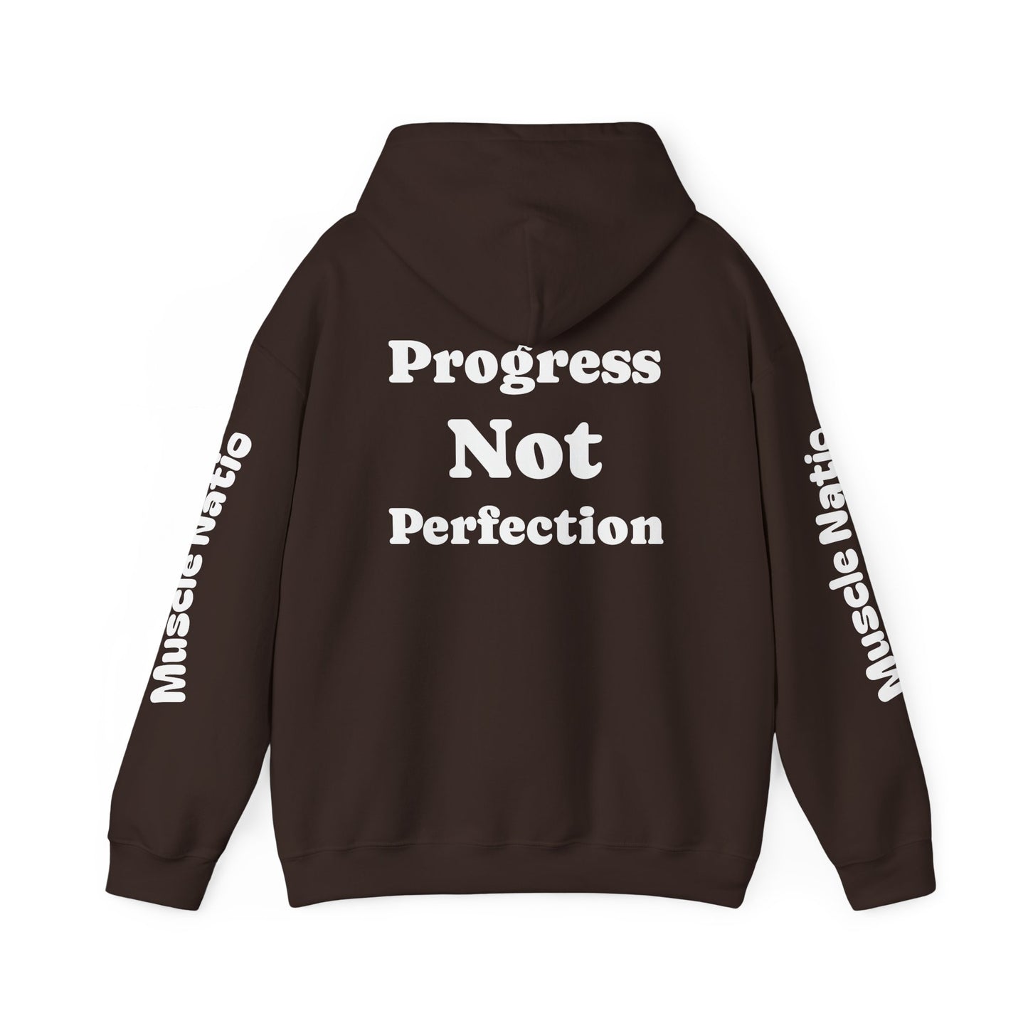Progress Not Perfection Hooded Sweatshirt | Motivational Hoodie for Athletes, Fitness Lovers, Gym Wear, Gift for Him/Her