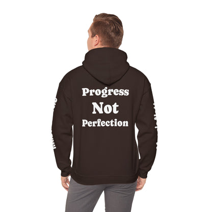 Progress Not Perfection Hooded Sweatshirt | Motivational Hoodie for Athletes, Fitness Lovers, Gym Wear, Gift for Him/Her